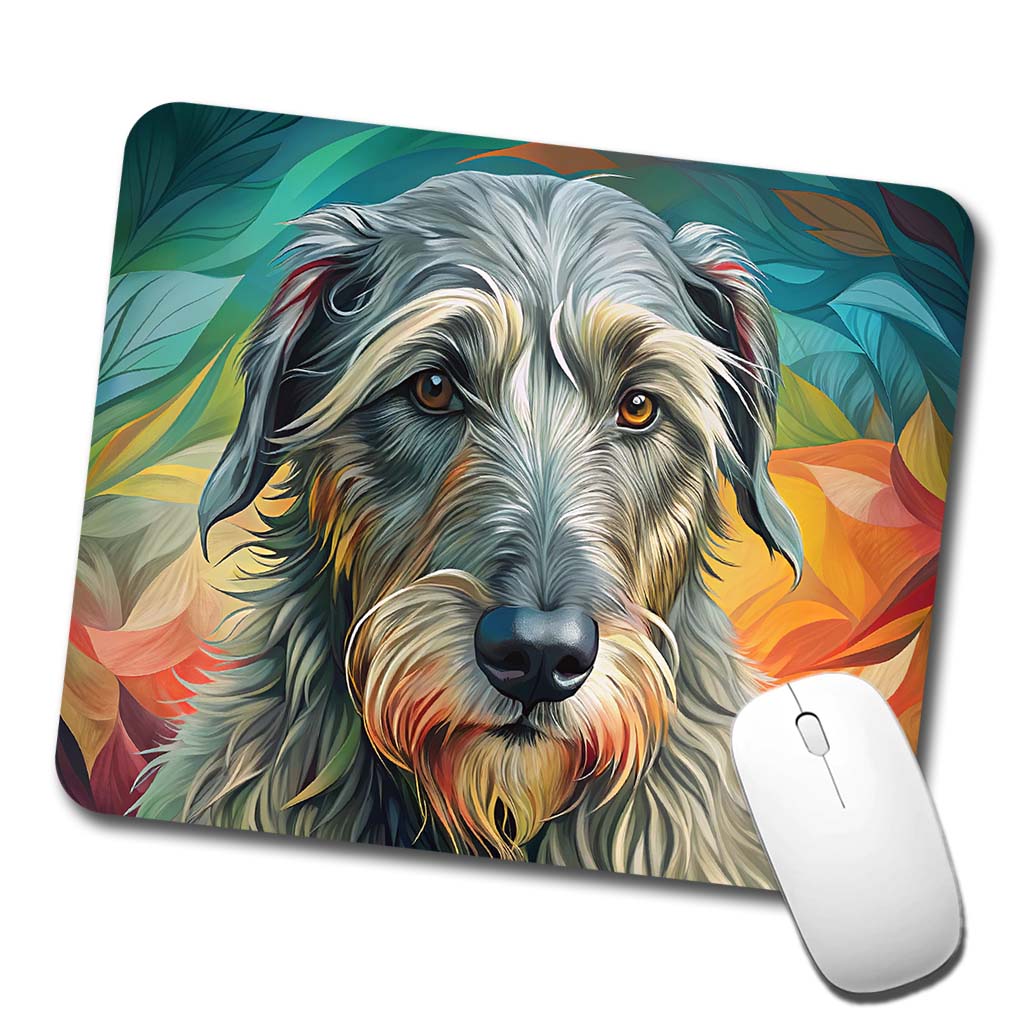 Irish Wolfhound Dog Contemporary Art Low Profile Mouse Pad Mat