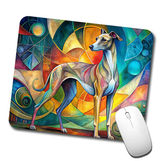 Italian Greyhound Dog Abstract Art Low Profile Mouse Pad Mat