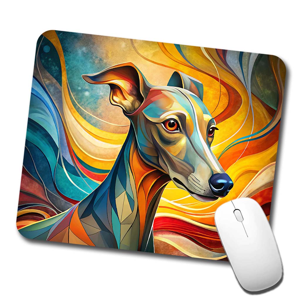 Italian Greyhound Dog Abstract Stylized Art Low Profile Mouse Pad Mat