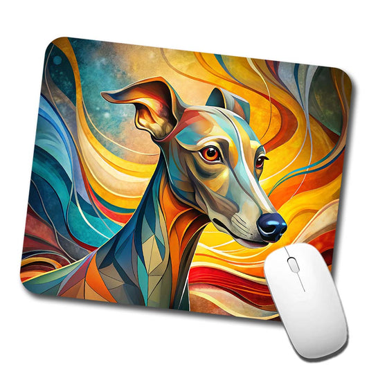 Italian Greyhound Dog Abstract Stylized Art Low Profile Mouse Pad Mat