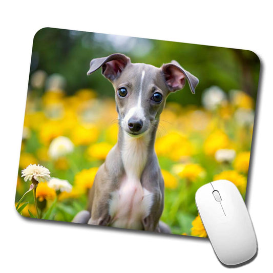 Italian Greyhound Dog Puppy Photo Low Profile Mouse Pad Mat