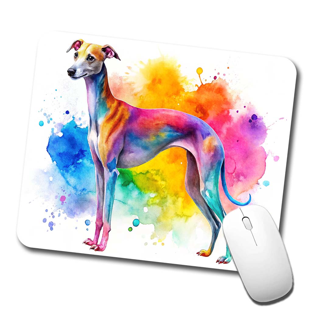 Italian Greyhound Dog Watercolor Style Low Profile Mouse Pad Mat