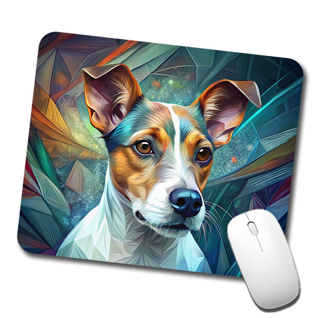 Jack Russell Terrier Dog Abstract Stylized Art Low Profile Mouse Pad Mat