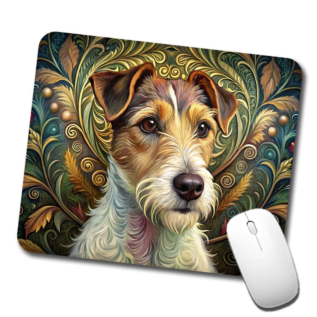 Jack Russell Terrier Dog Art Nouveau Low Profile Mouse Pad Mat