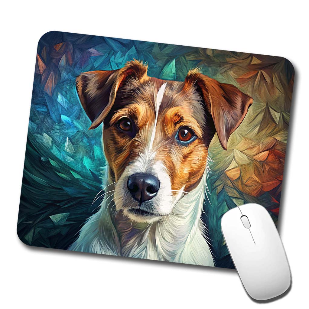 Jack Russell Terrier Dog Contemporary Art Low Profile Mouse Pad Mat