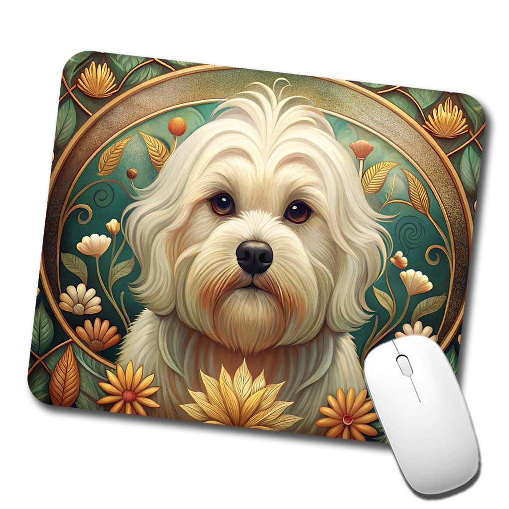 Maltese Dog Art Nouveau Low Profile Mouse Pad Mat