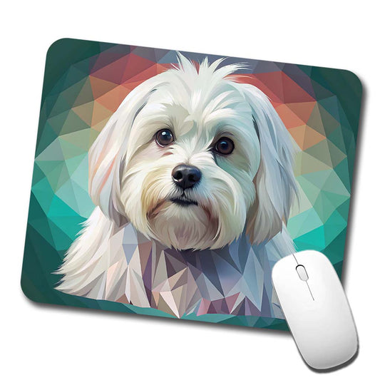 Maltese Dog Contemporary Art Low Profile Mouse Pad Mat