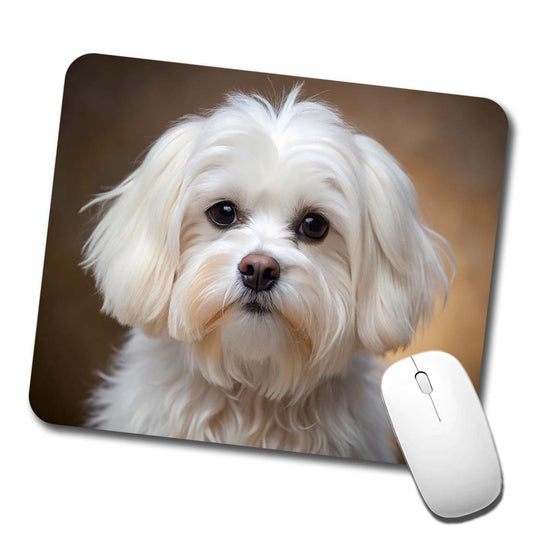 Maltese Dog Photo Low Profile Mouse Pad Mat