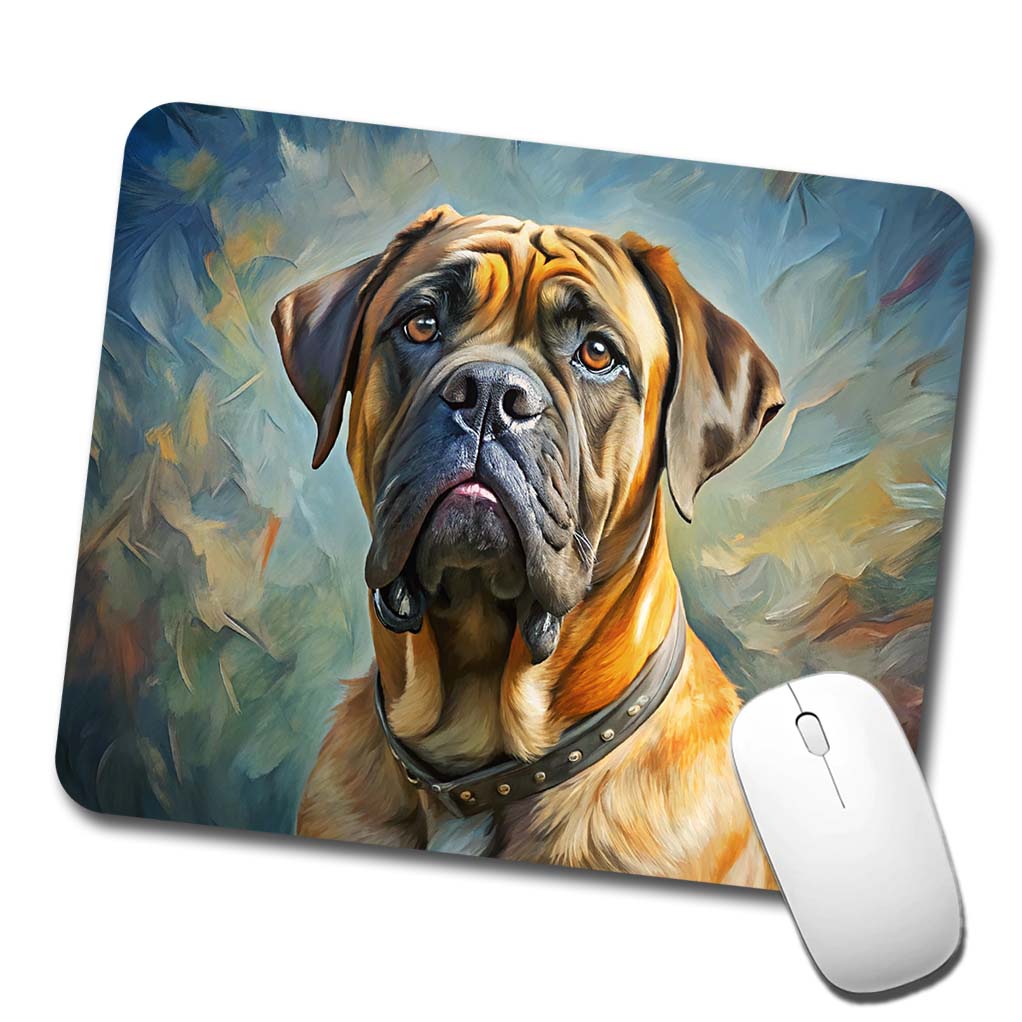 Mastiff Dog Expressionism Art Low Profile Mouse Pad Mat