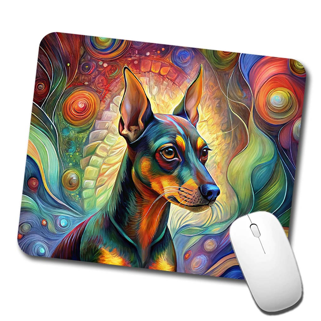 Miniature Pinscher Dog Abstract Art Low Profile Mouse Pad Mat