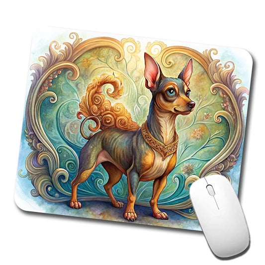 Miniature Pinscher Dog Art Nouveau Low Profile Mouse Pad Mat