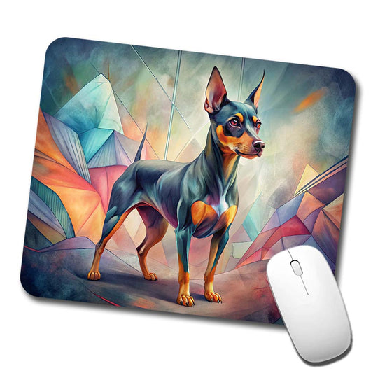 Miniature Pinscher Dog Contemporary Art Low Profile Mouse Pad Mat