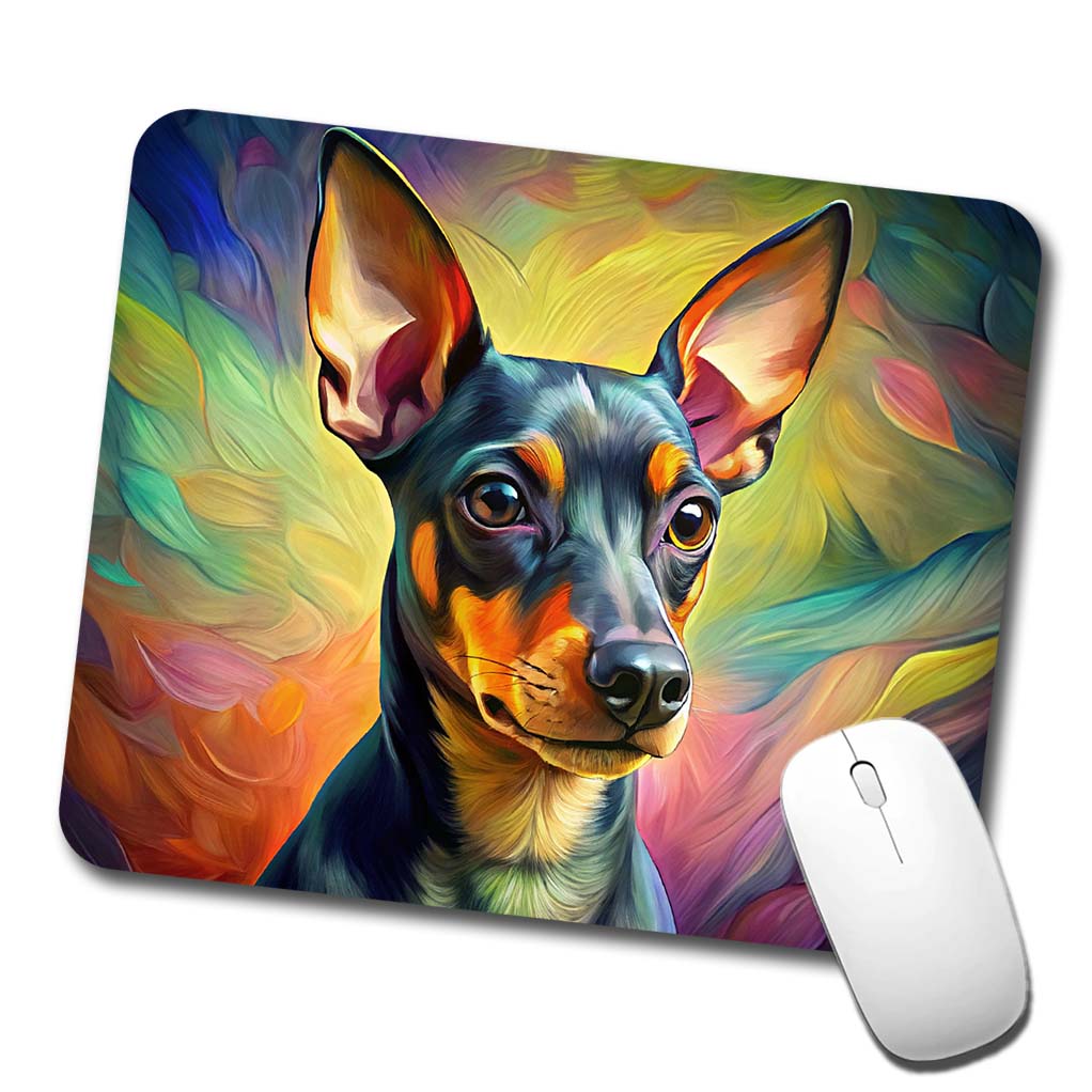 Miniature Pinscher Dog Pop Art Low Profile Mouse Pad Mat