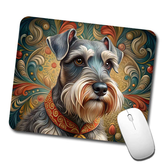 Miniature Schnauzer Dog Art Nouveau Low Profile Mouse Pad Mat