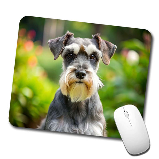 Miniature Schnauzer Dog Photo Low Profile Mouse Pad Mat