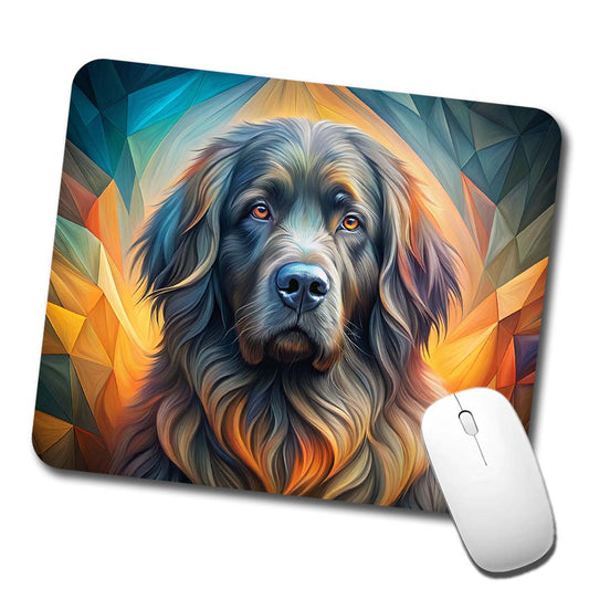 Newfoundland Dog Abstract Art Low Profile Mouse Pad Mat