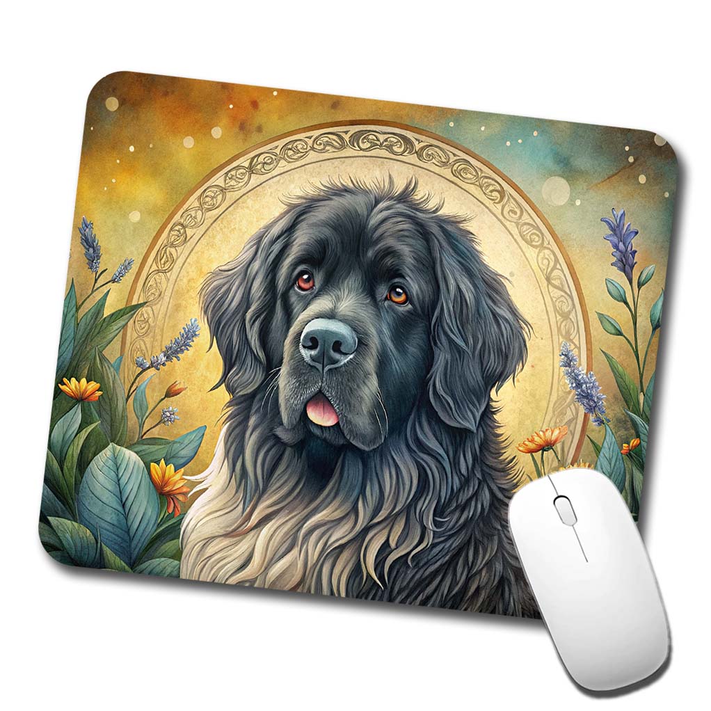 Newfoundland Dog Art Nouveau Low Profile Mouse Pad Mat