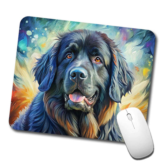 Newfoundland Dog Expressionism Art Low Profile Mouse Pad Mat