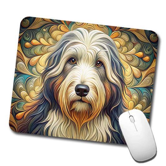 Old English Sheepdog Dog Art Nouveau Low Profile Mouse Pad Mat