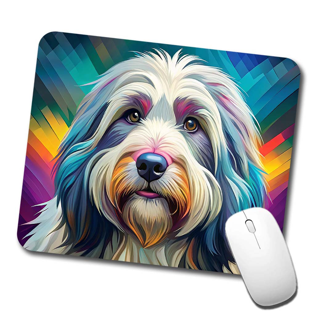 Old English Sheepdog Dog Pop Art Low Profile Mouse Pad Mat