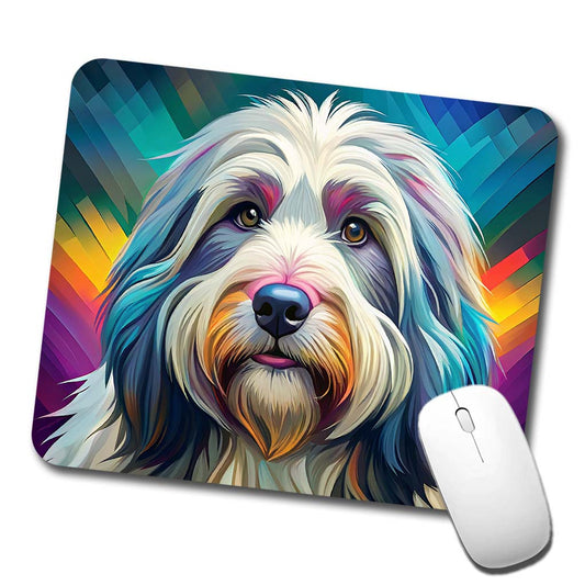 Old English Sheepdog Dog Pop Art Low Profile Mouse Pad Mat