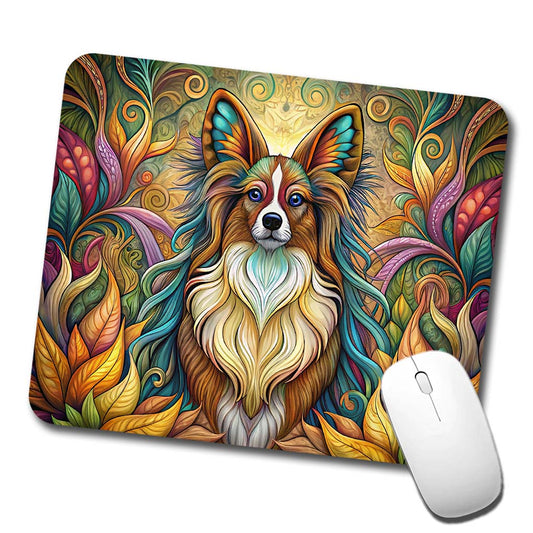 Papillion Dog Art Nouveau Low Profile Mouse Pad Mat