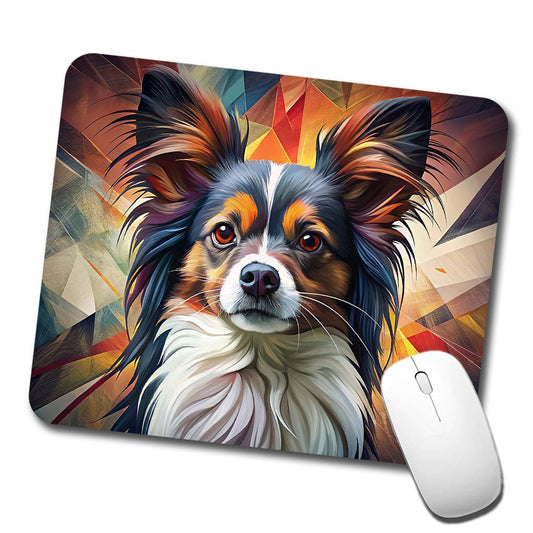 Papillion Dog Contemporary Art Low Profile Mouse Pad Mat