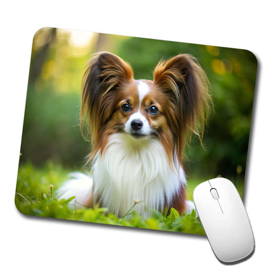 Papillion Dog Photo Low Profile Mouse Pad Mat