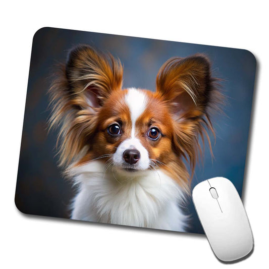 Papillion Dog Puppy Photo Low Profile Mouse Pad Mat