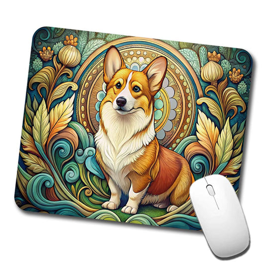 Pembroke Welsh Corgi Dog Art Nouveau Low Profile Mouse Pad Mat