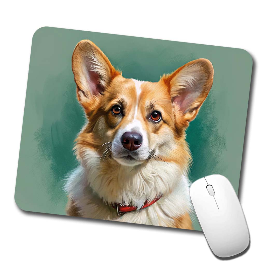 Pembroke Welsh Corgi Dog Illustration Low Profile Mouse Pad Mat