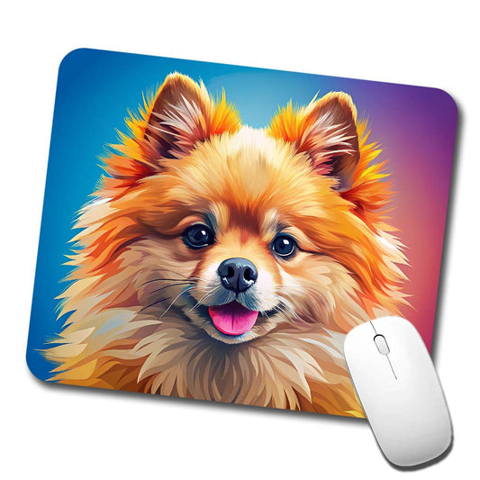 Pomeranian Dog Pop Art Low Profile Mouse Pad Mat