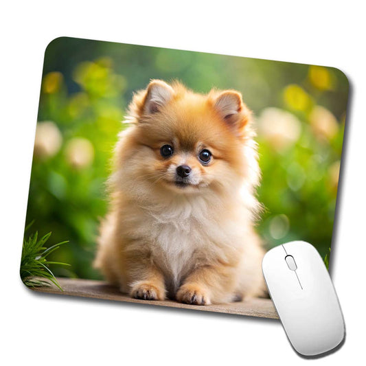 Pomeranian Dog Puppy Photo Low Profile Mouse Pad Mat