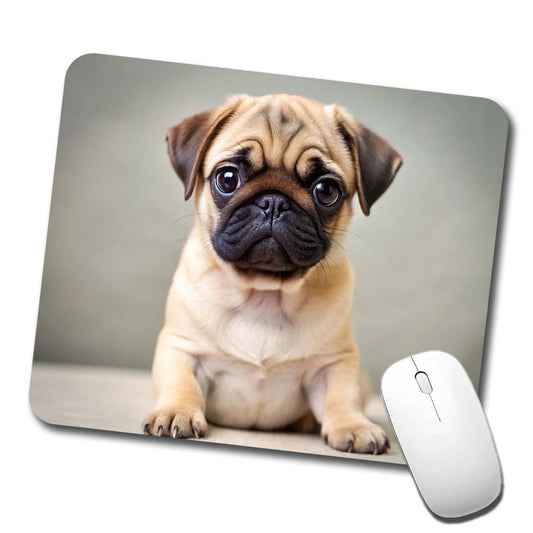 Pug Dog Puppy Photo Low Profile Mouse Pad Mat