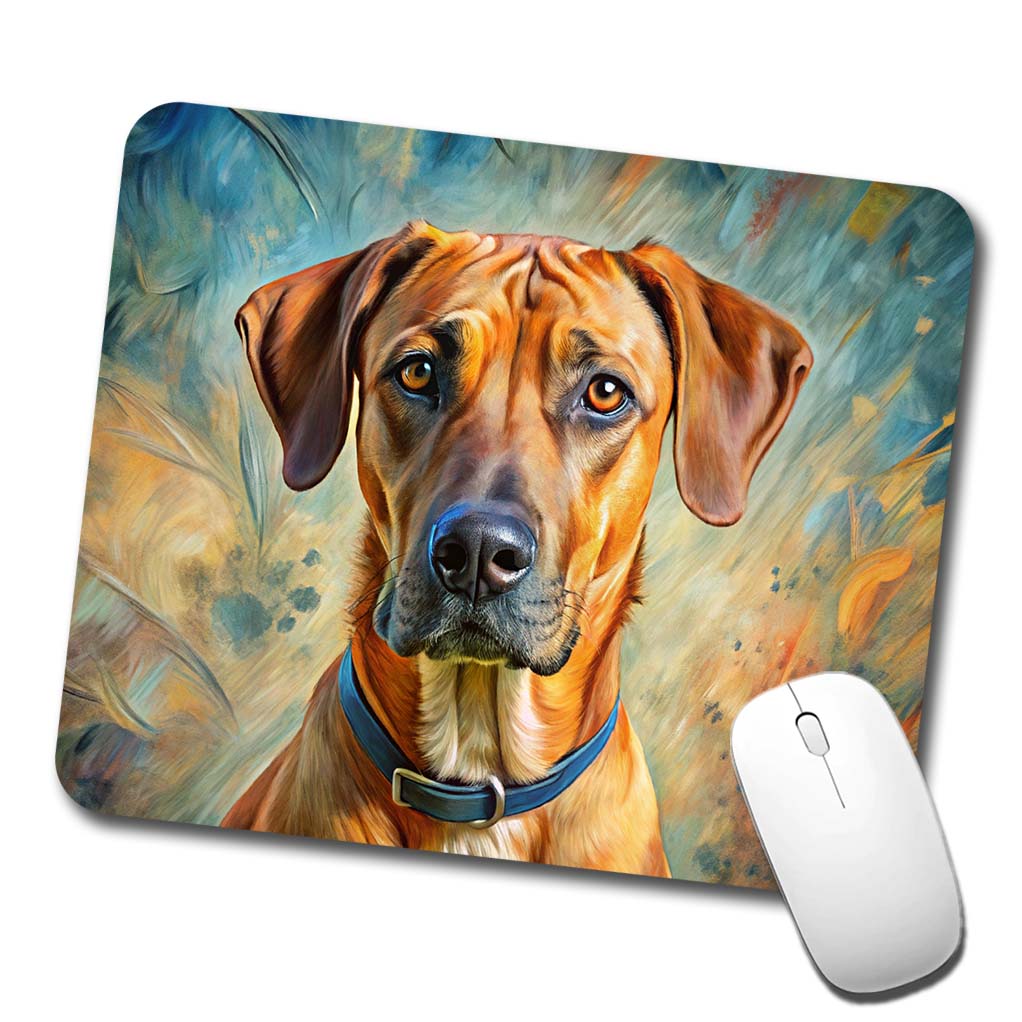 Rhodesian Ridgeback Dog Expressionism Art Low Profile Mouse Pad Mat