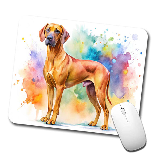 Rhodesian Ridgeback Dog Watercolor Style Low Profile Mouse Pad Mat
