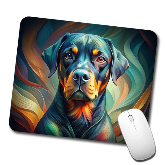 Rottweiler Dog Abstract Stylized Art Low Profile Mouse Pad Mat