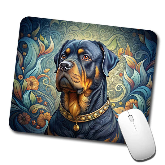 Rottweiler Dog Art Nouveau Low Profile Mouse Pad Mat