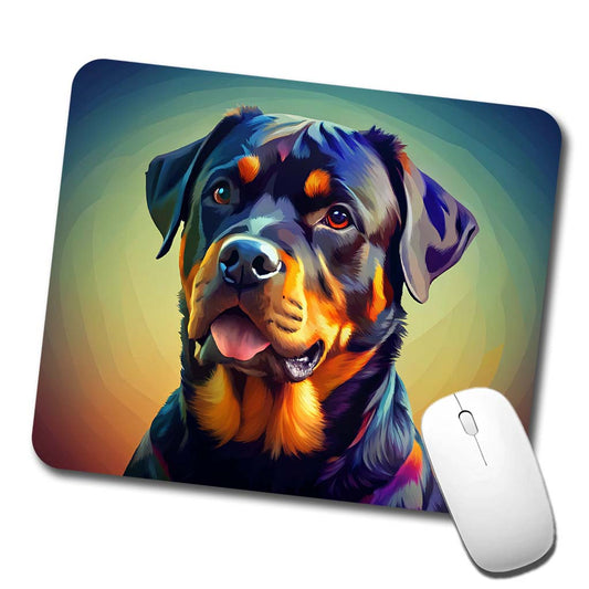 Rottweiler Dog Pop Art Low Profile Mouse Pad Mat