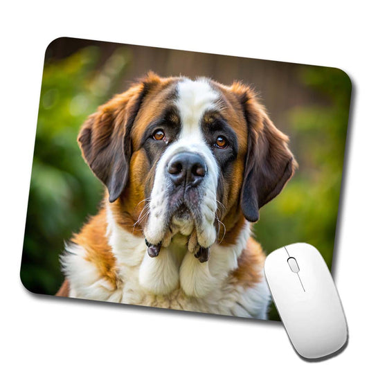 Saint Bernard Dog Photo Low Profile Mouse Pad Mat