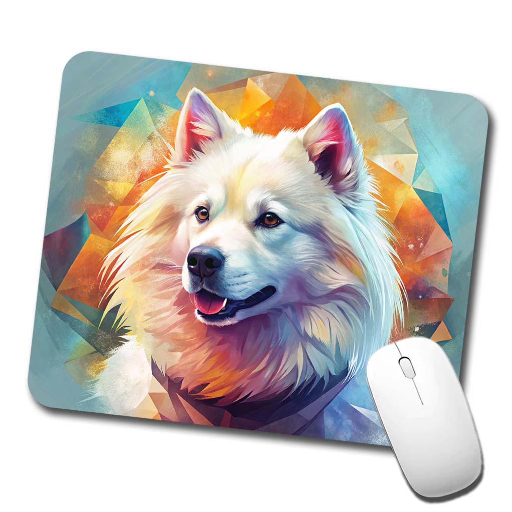 Samoyed Dog Contemporary Art Low Profile Mouse Pad Mat