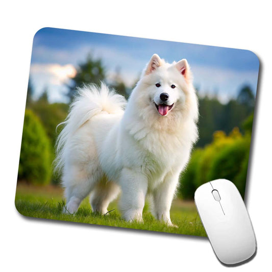 Samoyed Dog Photo Low Profile Mouse Pad Mat