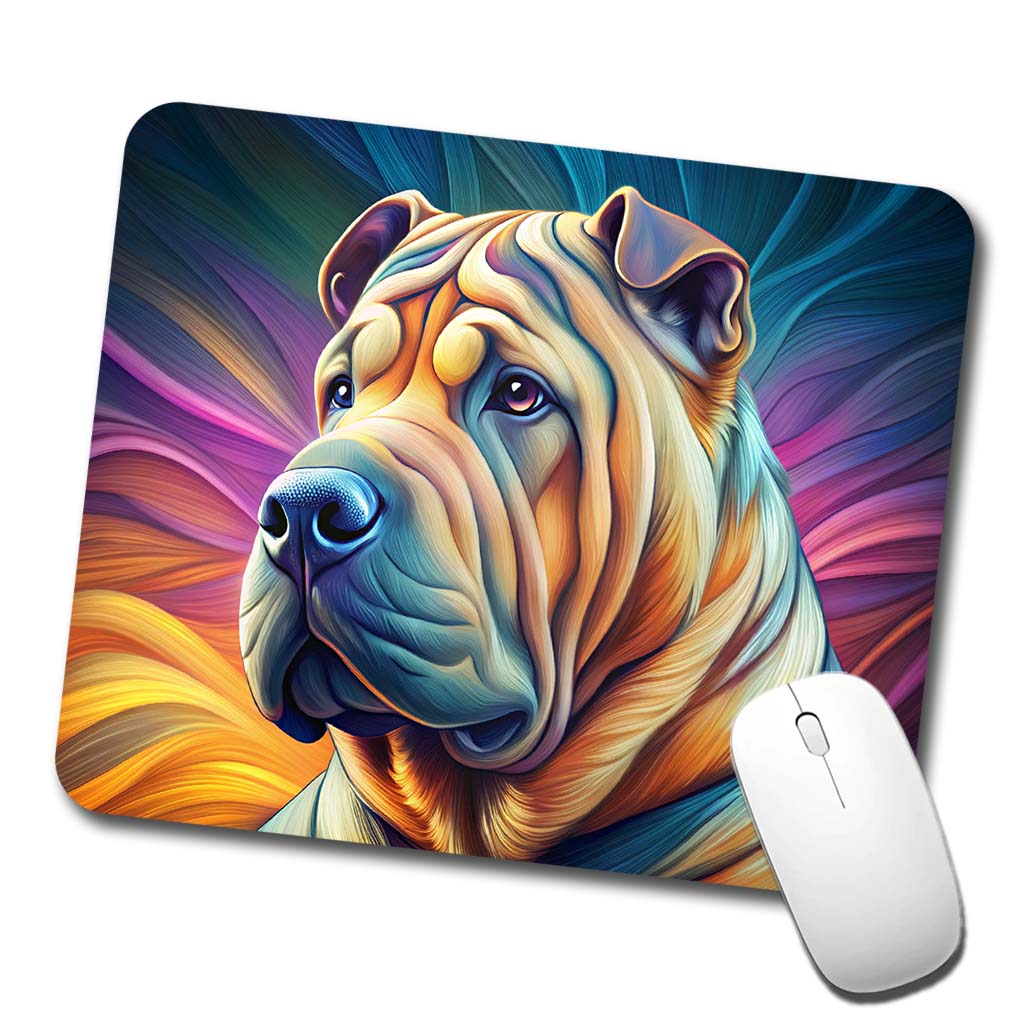 Shar Pei Dog Pop Art Low Profile Mouse Pad Mat