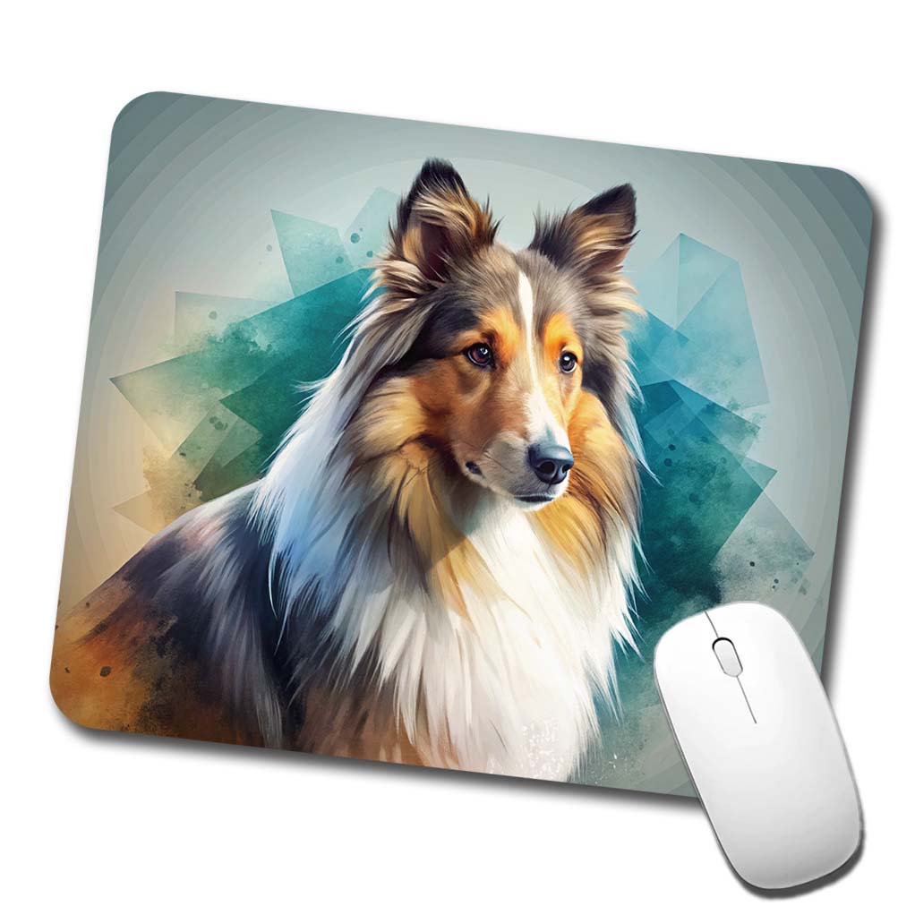 Shetland Sheepdog Sheltie Dog Contemporary Art Low Profile Mouse Pad Mat
