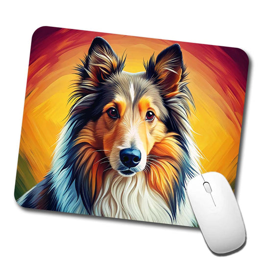 Shetland Sheepdog Sheltie Dog Pop Art Low Profile Mouse Pad Mat