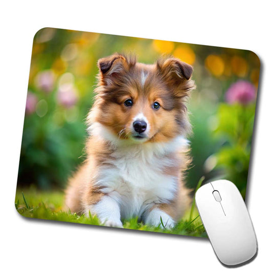 Shetland Sheepdog Sheltie Dog Puppy Photo Low Profile Mouse Pad Mat