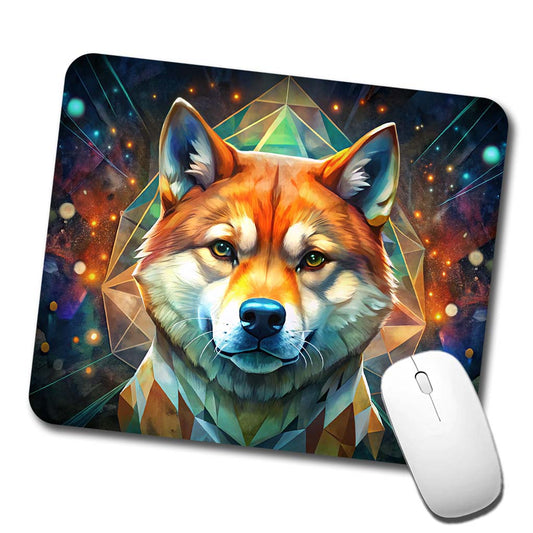 Shiba Inu Dog Abstract Art Low Profile Mouse Pad Mat