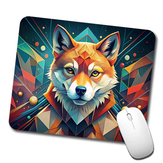 Shiba Inu Dog Abstract Stylized Art Low Profile Mouse Pad Mat