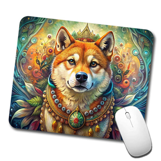 Shiba Inu Dog Bohemian Art Low Profile Mouse Pad Mat