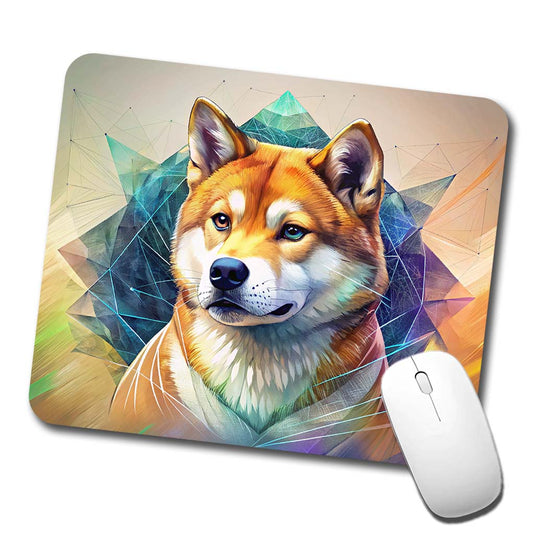 Shiba Inu Dog Contemporary Art Low Profile Mouse Pad Mat